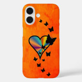 Rainbooghart en vlinder Case-Mate iPhone case (Achterkant)