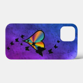 Rainbooghart en vlinder Case-Mate iPhone case (Achterkant (horizontaal))