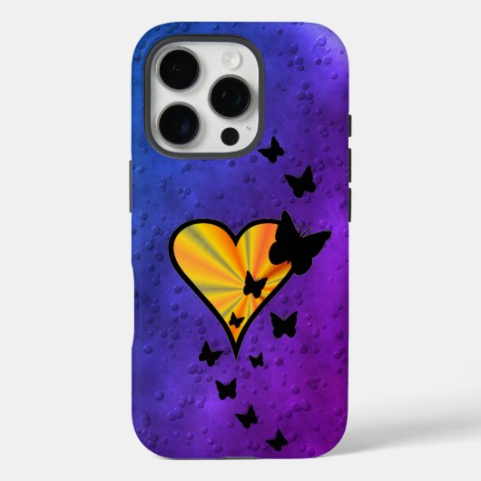 Rainbooghart en vlinder Case-Mate iPhone case (Achterkant)