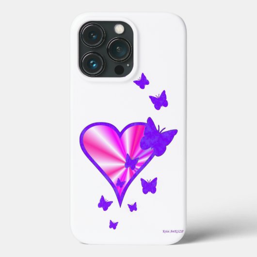 Rainbooghart en vlinder Case-Mate iPhone case (Achterkant)