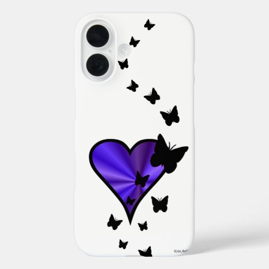 Rainbooghart en vlinder Case-Mate iPhone case (Achterkant)