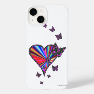 Rainbooghart en vlinder Case-Mate iPhone 14 hoesje