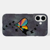 Rainbooghart en vlinder Case-Mate iPhone case (Achterkant (horizontaal))