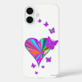 Rainbooghart en vlinder Case-Mate iPhone case (Achterkant)