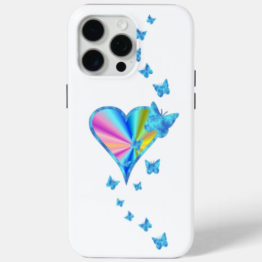 Rainbooghart en vlinder Case-Mate iPhone case (Achterkant)