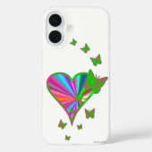 Rainbooghart en vlinder Case-Mate iPhone case (Achterkant)
