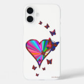 Rainbooghart en vlinder Case-Mate iPhone case (Achterkant)