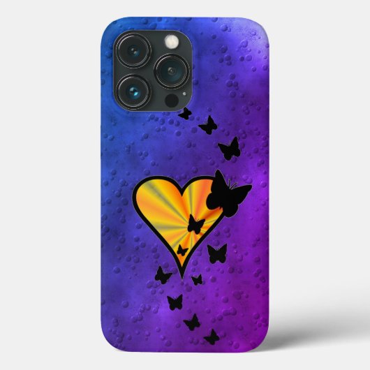 Rainbooghart en vlinder Case-Mate iPhone case (Achterkant)