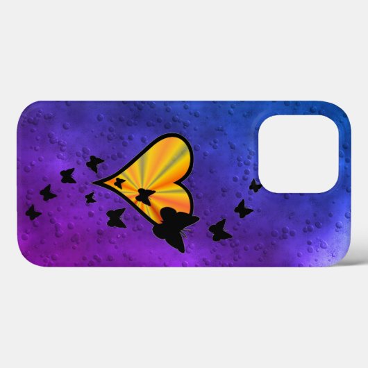 Rainbooghart en vlinder Case-Mate iPhone case (Achterkant (horizontaal))