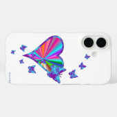 Rainbooghart en vlinder Case-Mate iPhone case (Achterkant (horizontaal))