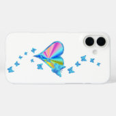 Rainbooghart en vlinder Case-Mate iPhone case (Achterkant (horizontaal))