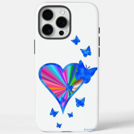 Rainbooghart en vlinder Case-Mate iPhone case (Achterkant)