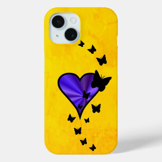 Rainbooghart en vlinder Case-Mate iPhone case (Achterkant)