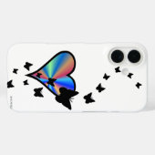 Rainbooghart en vlinder Case-Mate iPhone case (Achterkant (horizontaal))