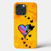 Rainbooghart en vlinder Case-Mate iPhone case (Achterkant)