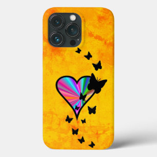 Rainbooghart en vlinder Case-Mate iPhone case