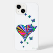 Rainbooghart en vlinder Case-Mate iPhone case (Achterkant)