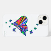 Rainbooghart en vlinder Case-Mate iPhone case (Achterkant (horizontaal))