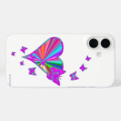 Rainbooghart en vlinder Case-Mate iPhone case (Achterkant (horizontaal))