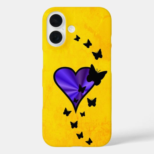 Rainbooghart en vlinder Case-Mate iPhone case (Achterkant)