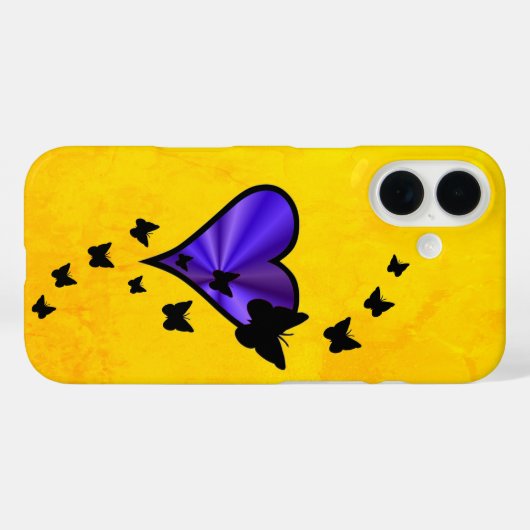 Rainbooghart en vlinder Case-Mate iPhone case (Achterkant (horizontaal))