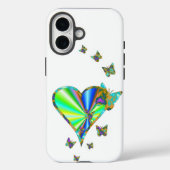 Rainbooghart en vlinder Case-Mate iPhone case (Achterkant)