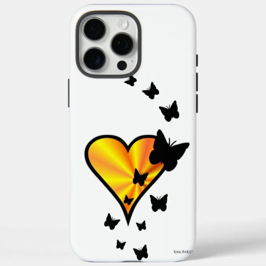 Rainbooghart en vlinder Case-Mate iPhone case (Achterkant)