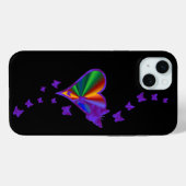 Rainbooghart en vlinder Case-Mate iPhone case (Achterkant (horizontaal))