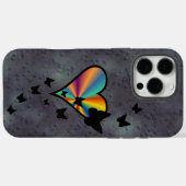 Rainbooghart en vlinder Case-Mate iPhone case (Achterkant (horizontaal))