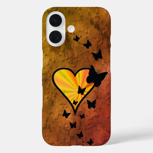 Rainbooghart en vlinder Case-Mate iPhone case (Achterkant)