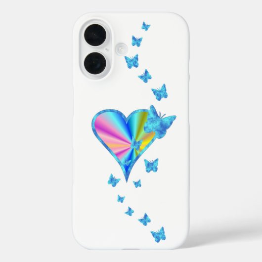 Rainbooghart en vlinder Case-Mate iPhone case (Achterkant)