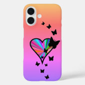 Rainbooghart en vlinder Case-Mate iPhone case (Achterkant)