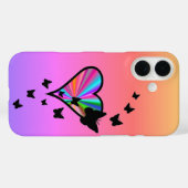 Rainbooghart en vlinder Case-Mate iPhone case (Achterkant (horizontaal))
