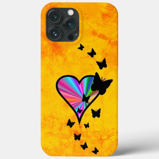 Rainbooghart en vlinder Case-Mate iPhone case (Achterkant)