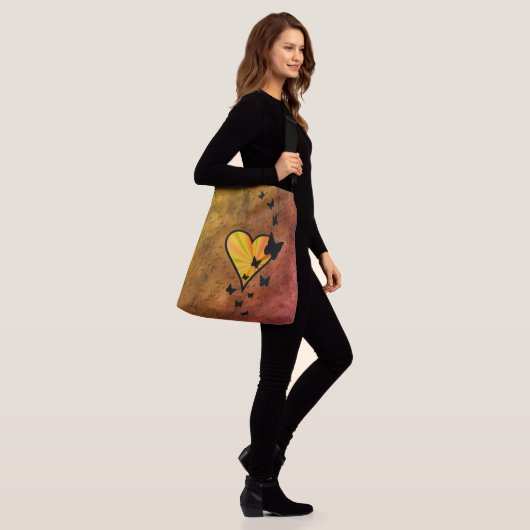 Rainbooghart en vlinder crossbody tas (Op model)