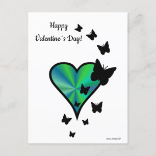 Rainbooghart en vlinder feestdagenkaart