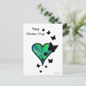 Rainbooghart en vlinder feestdagenkaart (Staand voorkant)