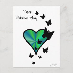 Rainbooghart en vlinder feestdagenkaart