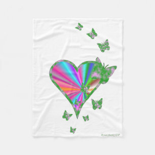 Rainbooghart en vlinder fleece deken