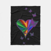 Rainbooghart en vlinder fleece deken (Voorkant)