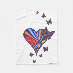 Rainbooghart en vlinder fleece deken