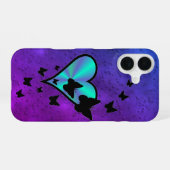 Rainbooghart en vlinder iPhone 16 hoesje (Achterkant horizontaal)