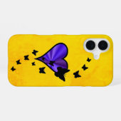 Rainbooghart en vlinder iPhone 16 hoesje (Achterkant horizontaal)