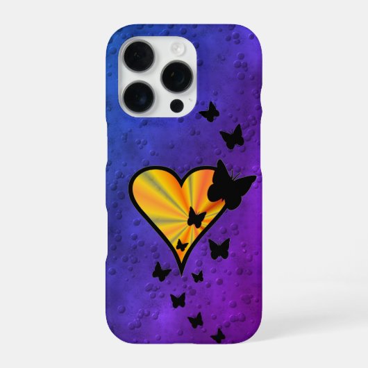 Rainbooghart en vlinder iPhone hoesje (Achterkant)