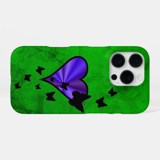 Rainbooghart en vlinder iPhone hoesje (Achterkant horizontaal)