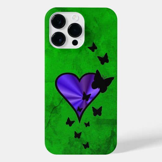 Rainbooghart en vlinder iPhone hoesje (Achterkant)