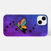 Rainbooghart en vlinder iPhone hoesje (Achterkant horizontaal)