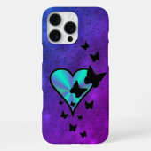 Rainbooghart en vlinder iPhone hoesje (Achterkant)