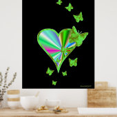 Rainbooghart en vlinder poster (Keuken)