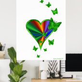 Rainbooghart en vlinder poster (Thuiskantoor)